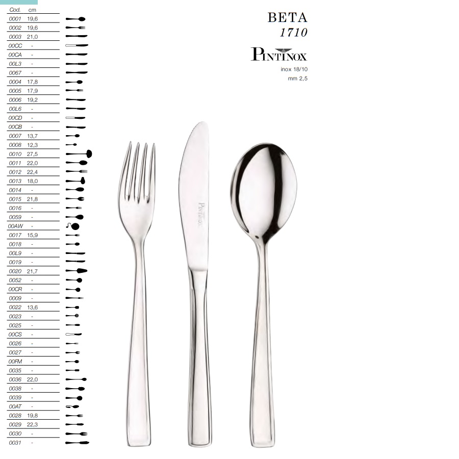 Bestick Beta Pinti Inox 1710- - 2