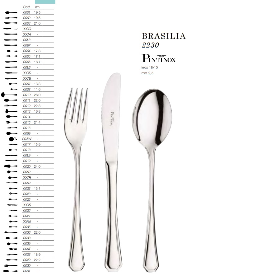 Bestick Brasilia Pinti Inox  2230- - 2