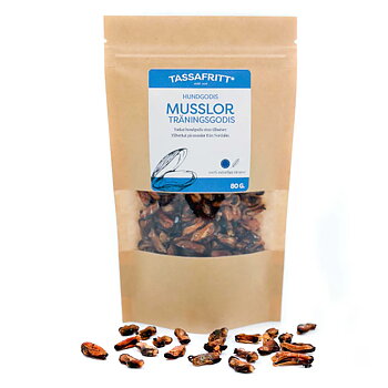 Svenskt hundgodis promenad & träning, musslor 80g
