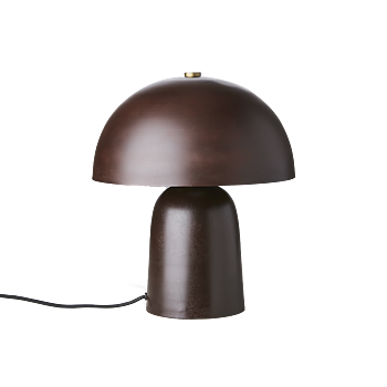 Stilren snygg bords eller skrivbordslampa i brun metall. 