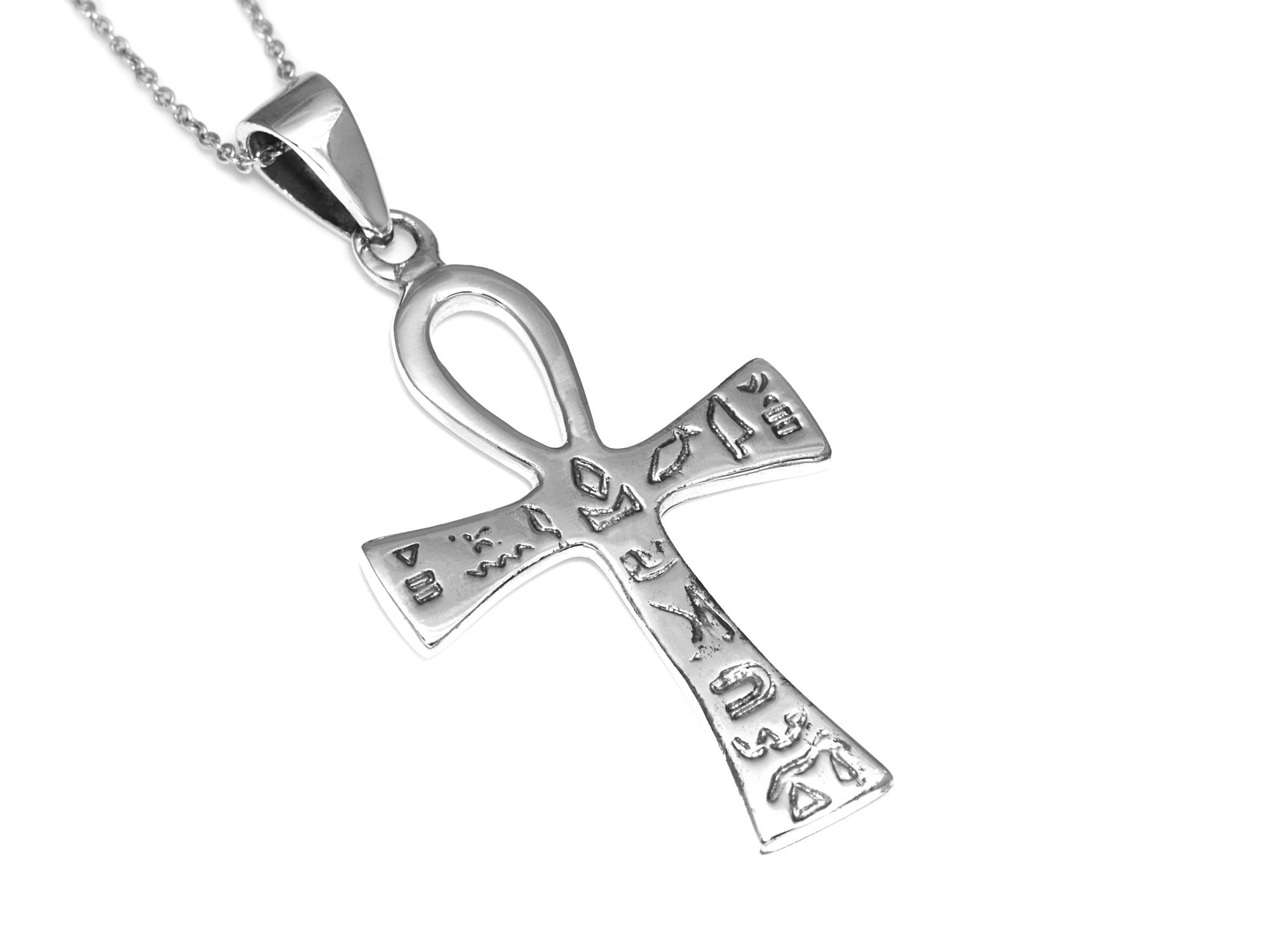 Ankh Halsband i Äkta 925 Silver, Egyptisk Symbol för Livet Hänge, Ankhkors Smycke