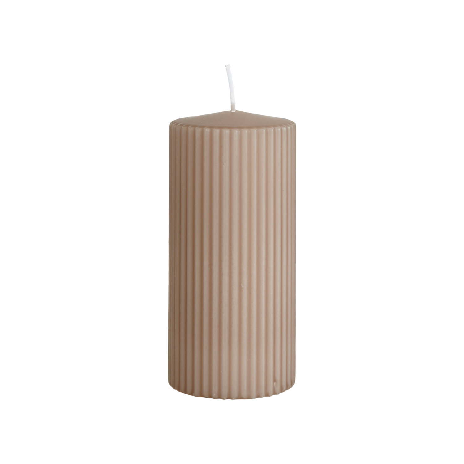 Rill, beige räfflat blockljus från Affari of Sweden