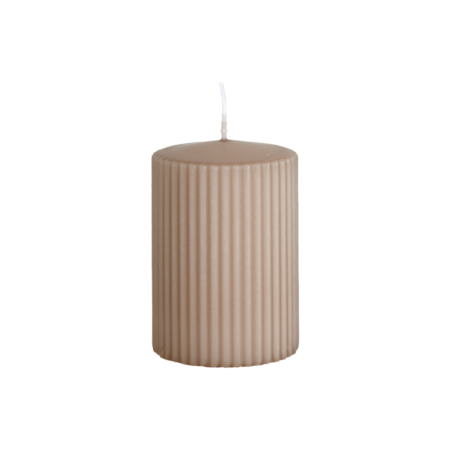 Rill, beige räfflat blockljus från Affari of Sweden