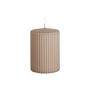 Rill, beige räfflat blockljus från Affari of Sweden