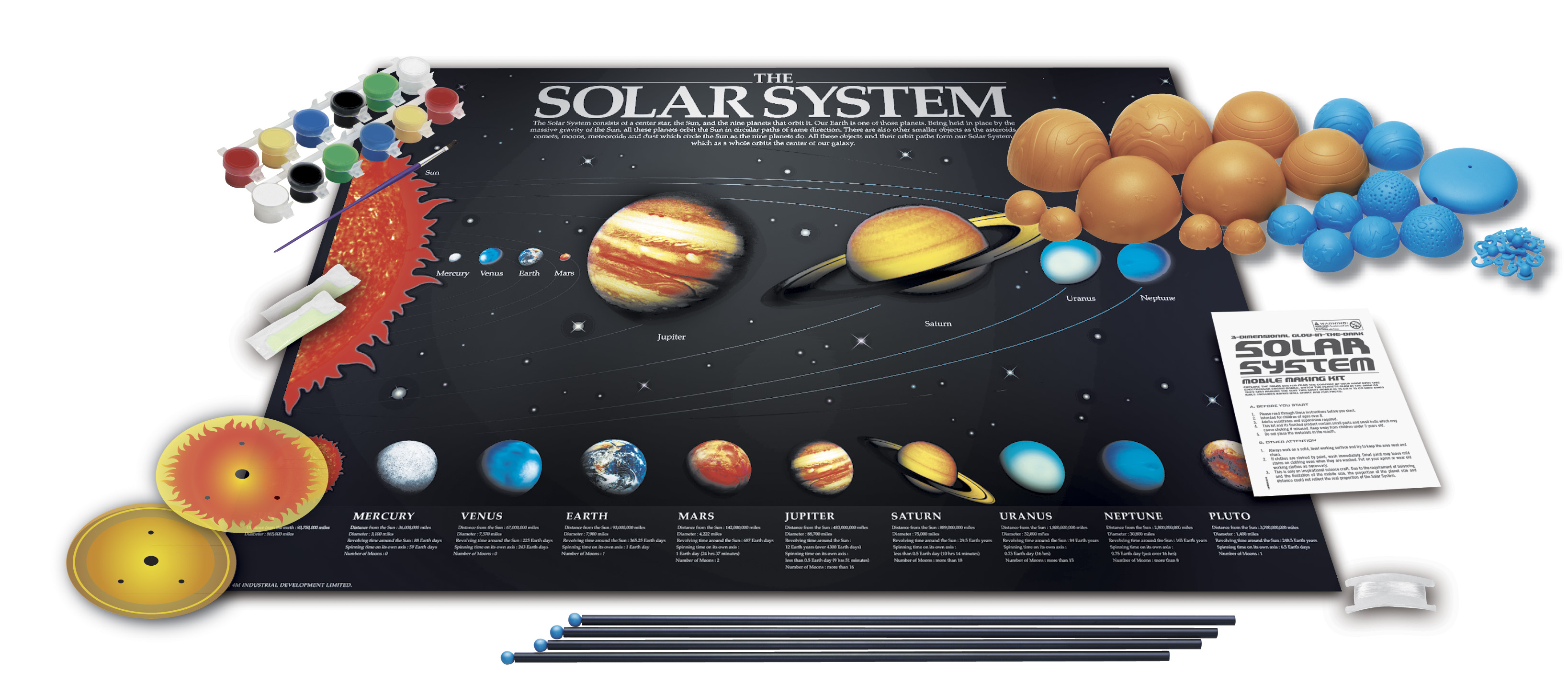 3D Solsystem mobil byggsats - 3