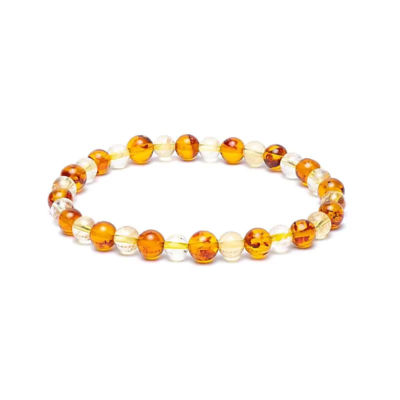 Armband bärnsten/citrin elastiskt 6mm