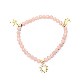 Armband solsten resår med stjärna/måne/sol berlocker 4mm