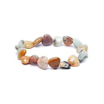 Armband amazonite elastiska hjärtan  10mm