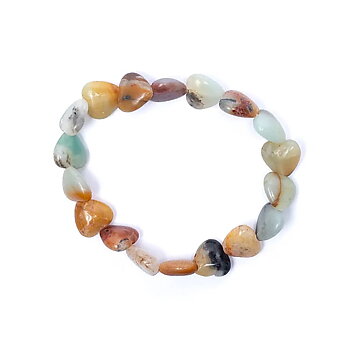 Armband amazonite elastiska hjärtan  10mm