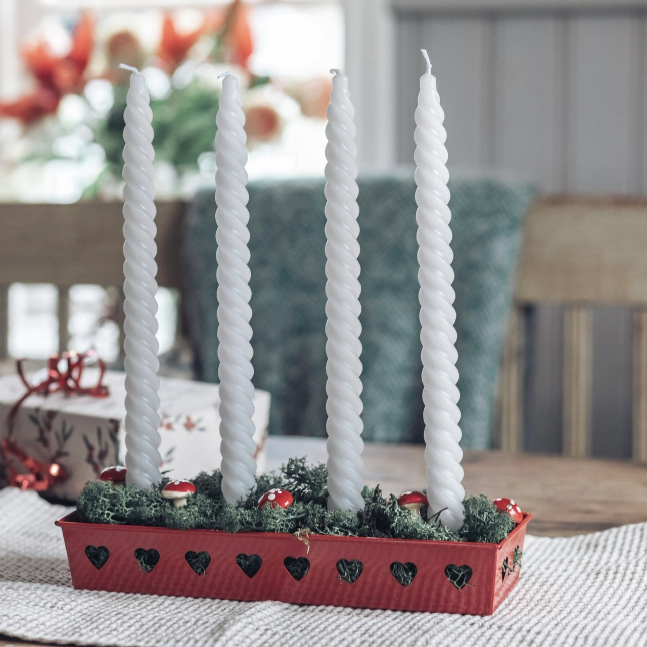 Advent Candleholder box metal - 3