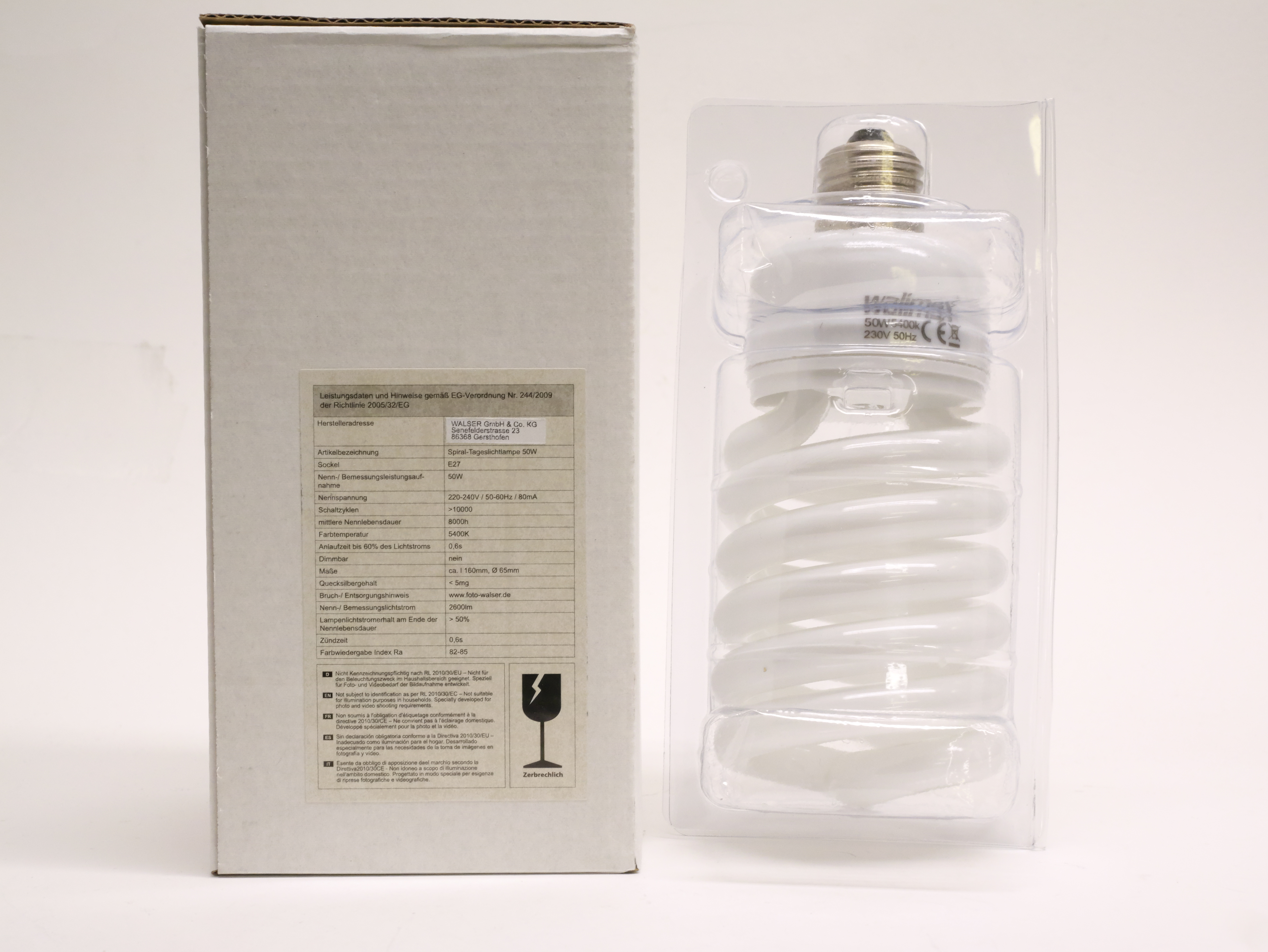Walimex Studiobelysning spiral 50w E27