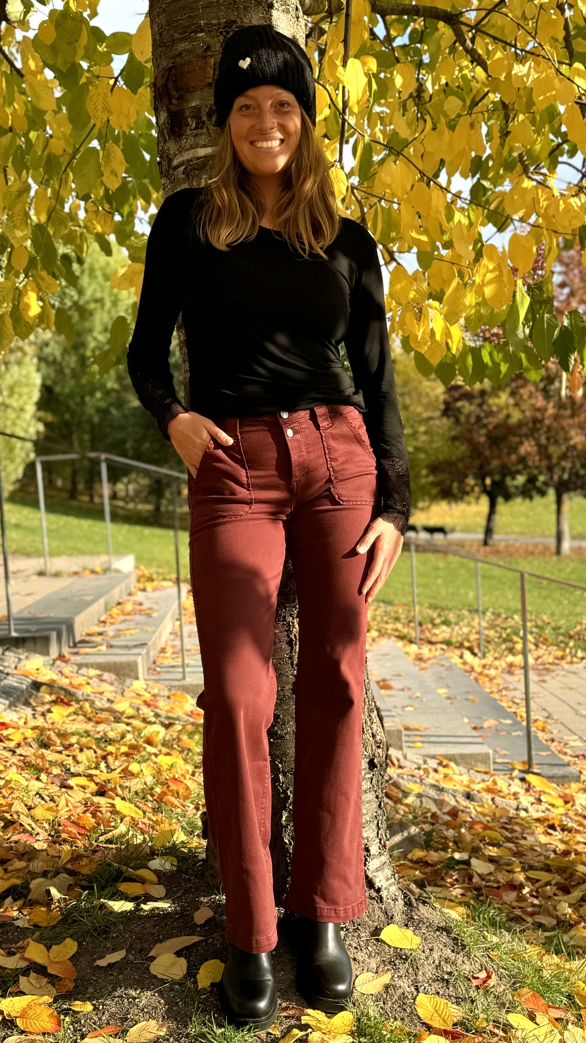 Pauline jeans - vinröda - 4