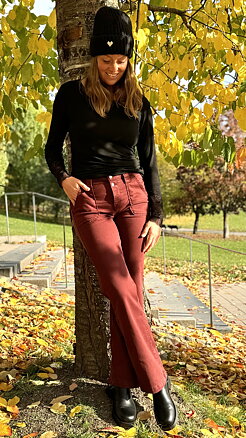 Pauline jeans - vinröda