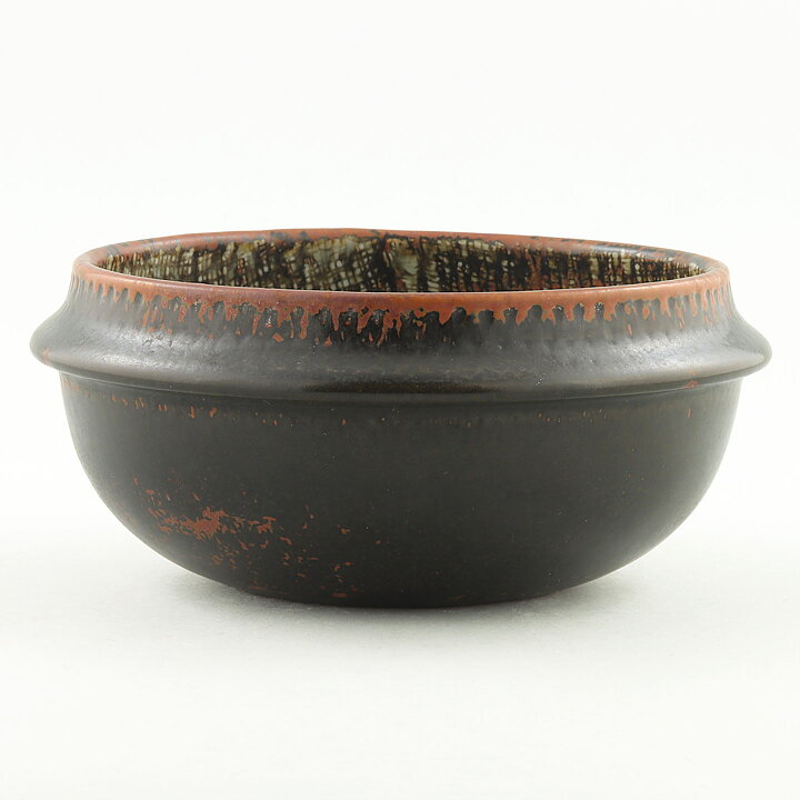 Stig Lindberg (1975) Unique Bowl with Tenmoku Glaze 14 cm