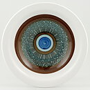 Christina Campbell (Amanda 1968) Three Plates with Blue/Brown Flower Decor 20/4 cm