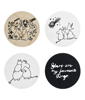 Moomin coasters in jar 4-pack - Moomin 80