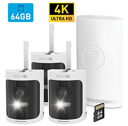 Swann Allsecure4K™ 3-Pack Trådlöst Övervakningskamerasystem inkl 64GB SD Card Hub