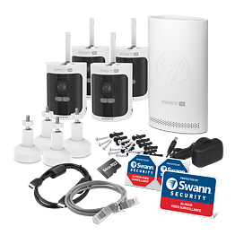 Swann Allsecure4K™  4-Pack Camera Wireless Security System inkl 64GB SD Card Hub