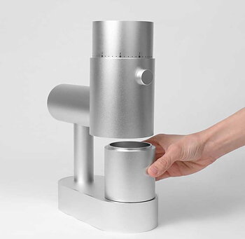 Option-O - LAGOM CASA - Kompakt elektrisk kaffekvarn - 65mm Mizen koniska malskivor - Silver