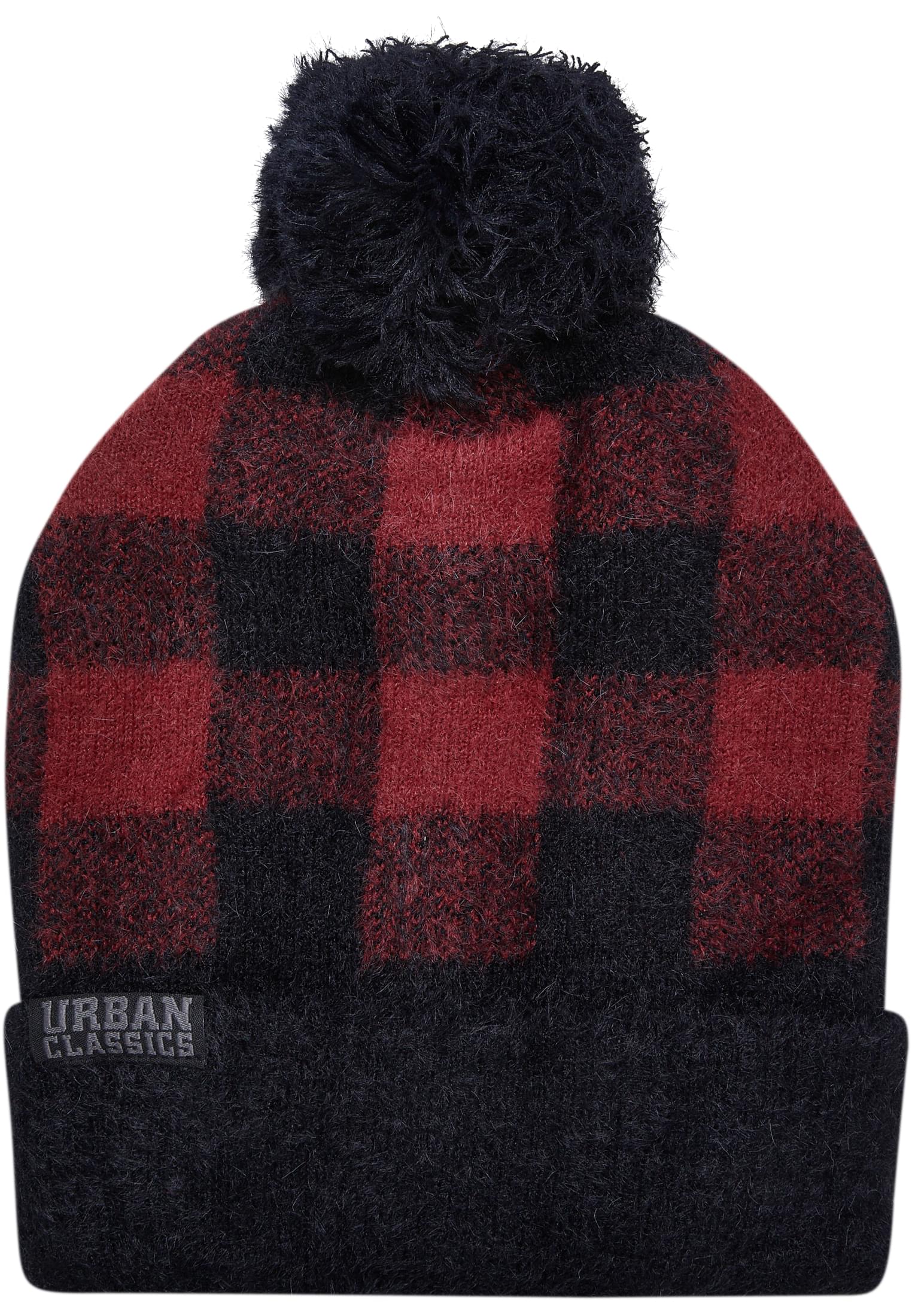 Red & Black Pom Beanie