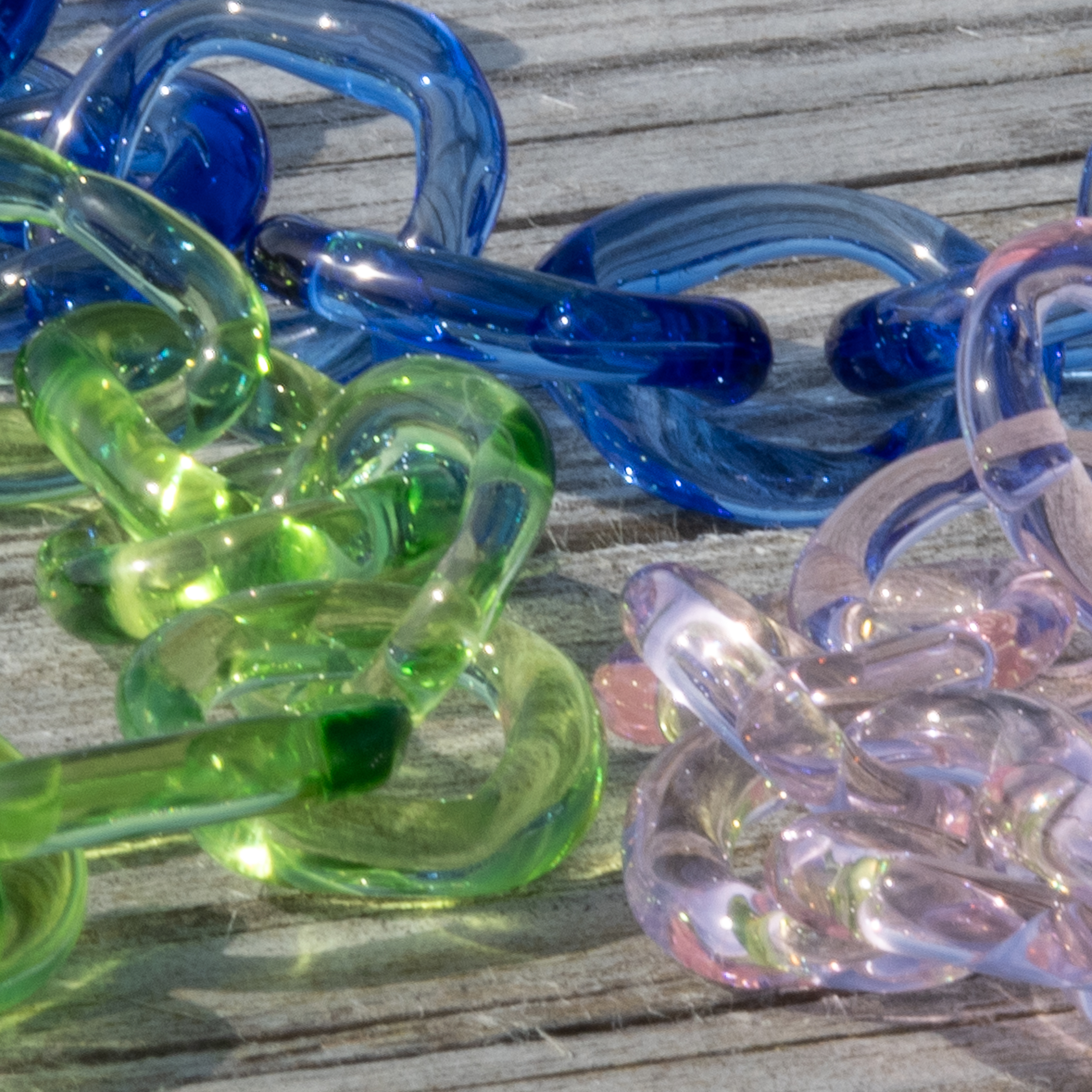 HALSBAND MED LÄNKAR I GLAS "LÄNKLANDSKAP" - 8