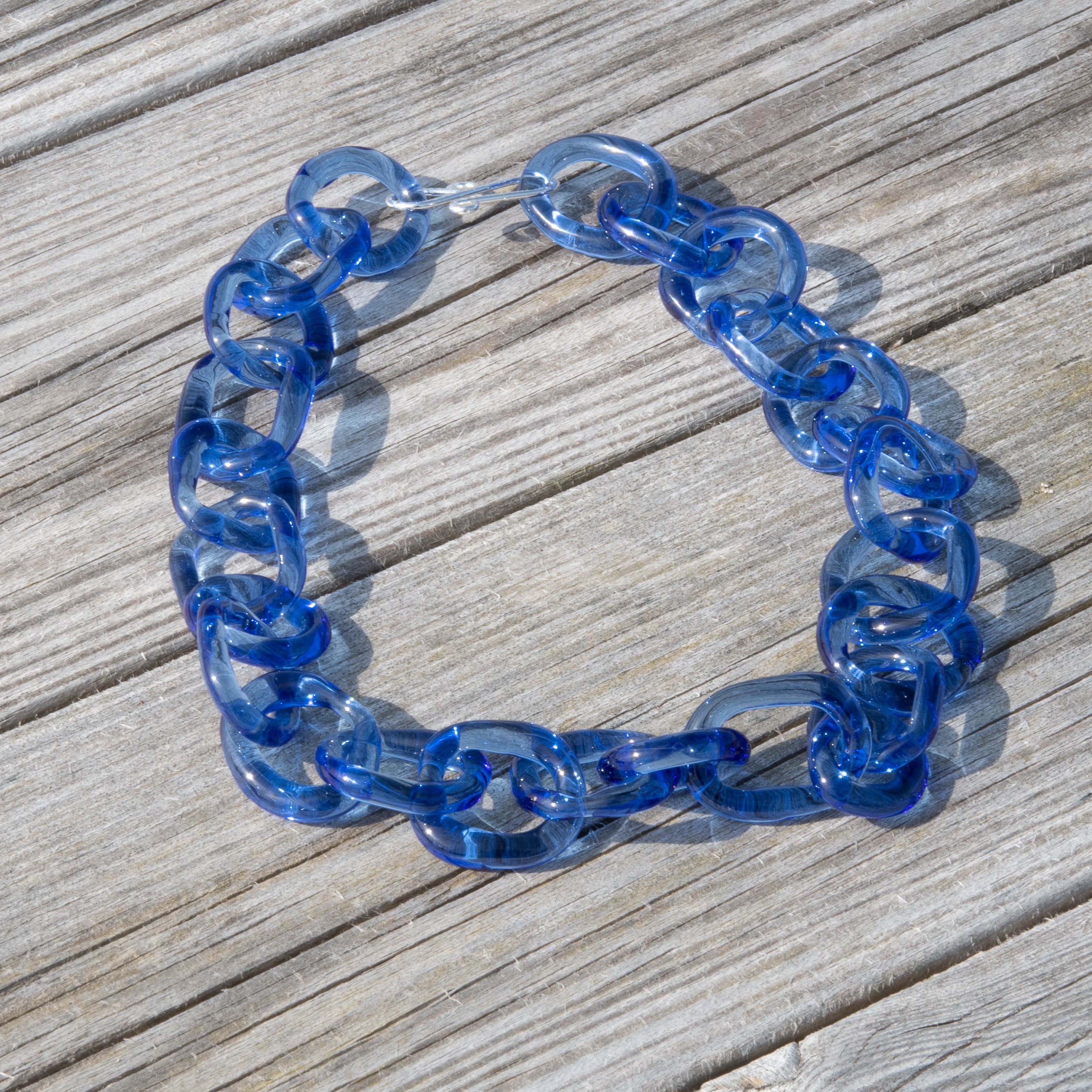 HALSBAND MED LÄNKAR I GLAS "LÄNKLANDSKAP" - 4