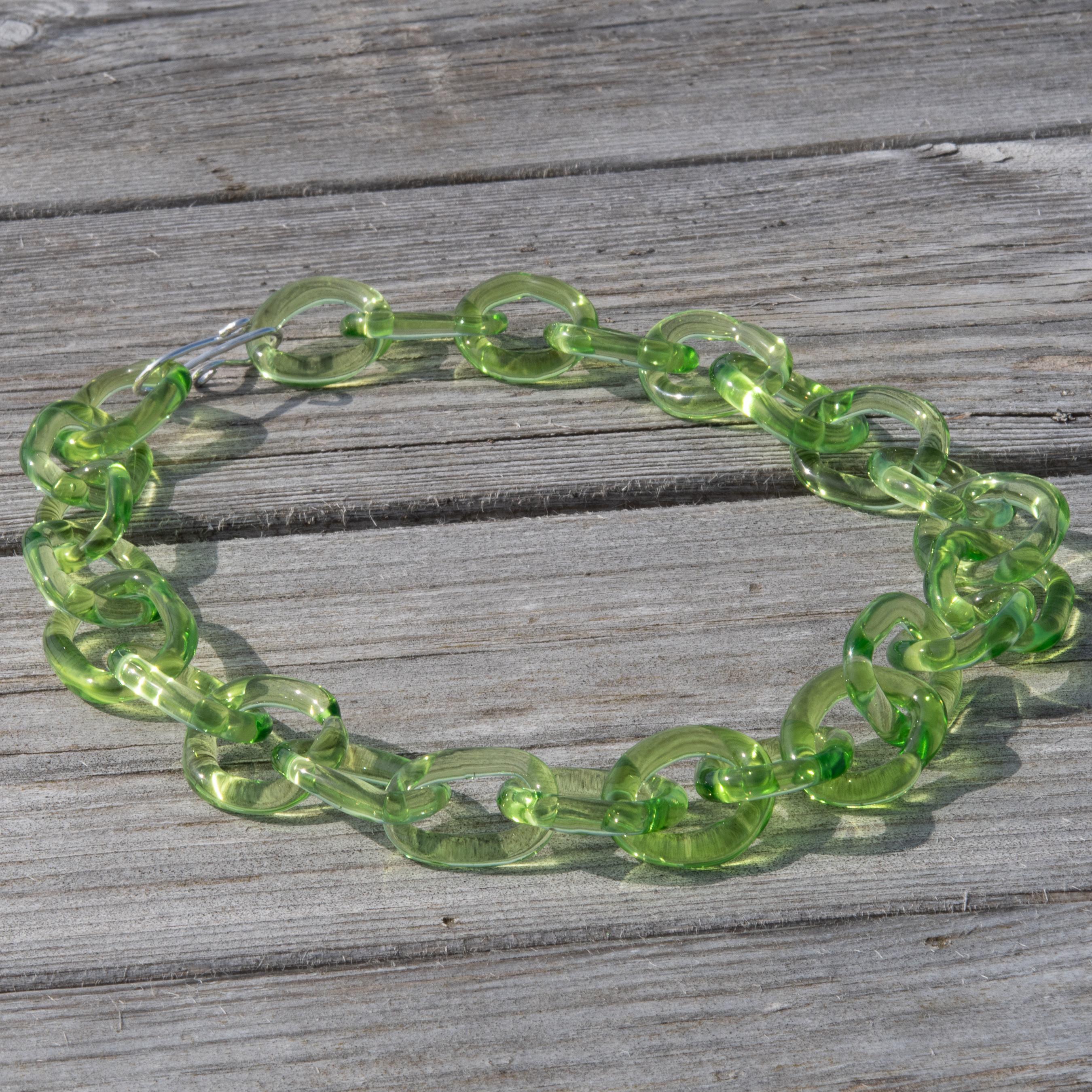 HALSBAND MED LÄNKAR I GLAS "LÄNKLANDSKAP" - 2