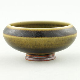 Berndt Friberg (1960s) Unique Brown/Yellow Bowl 4,5 cm