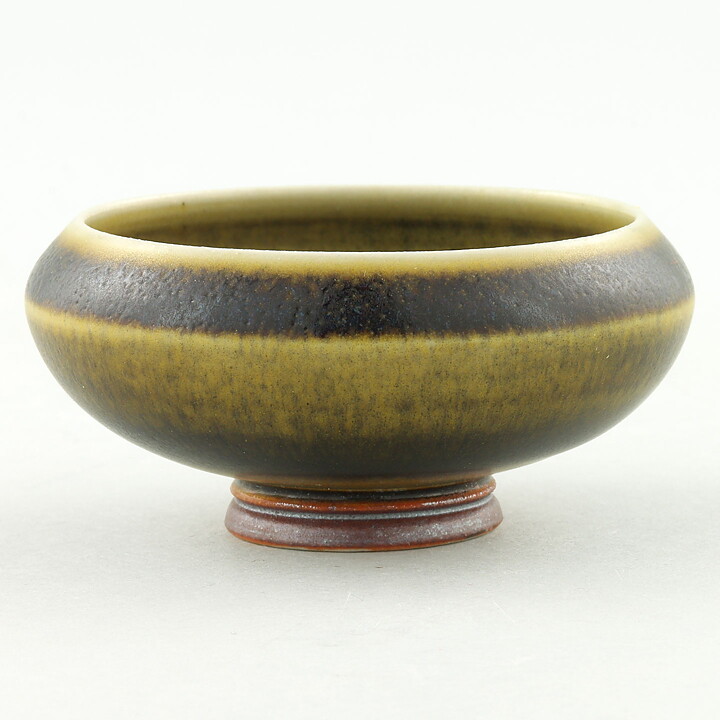 Berndt Friberg (1960s) Unique Brown/Yellow Bowl 4,5 cm