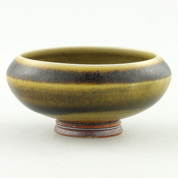Berndt Friberg (1960s) Unique Brown/Yellow Bowl 4,5 cm