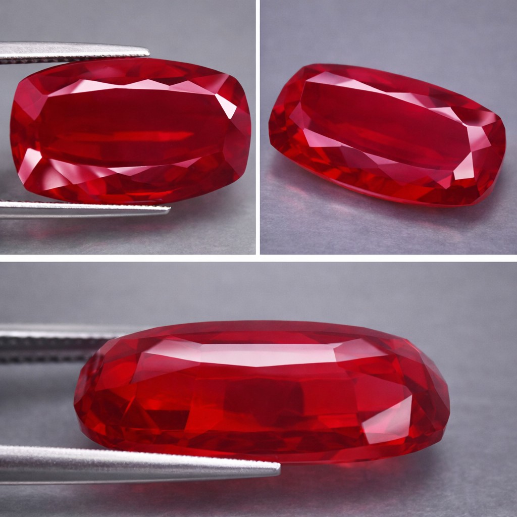 Piedra preciosa de cuarzo rojo natural gigante de 59,57 ct