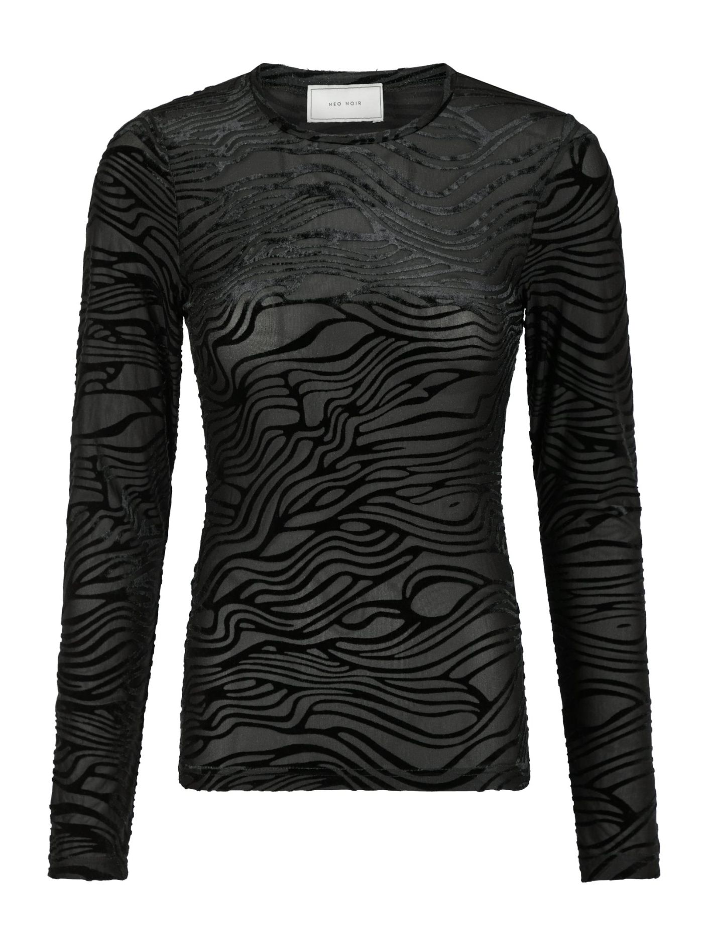 Neo Noir  - Ella Zebra Burnout Blouse Black - 4
