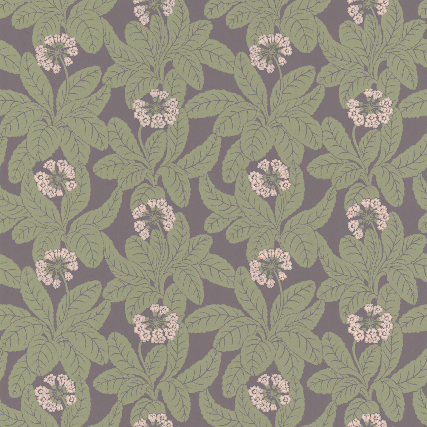 Tapet Primula Aubergine / von Brömssen