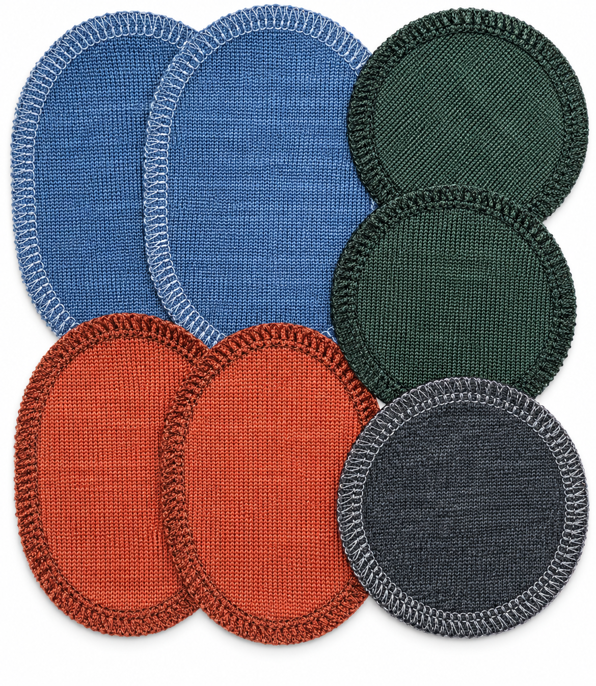 Laglappar i ull – strykbara reparationslappar | 7-pack