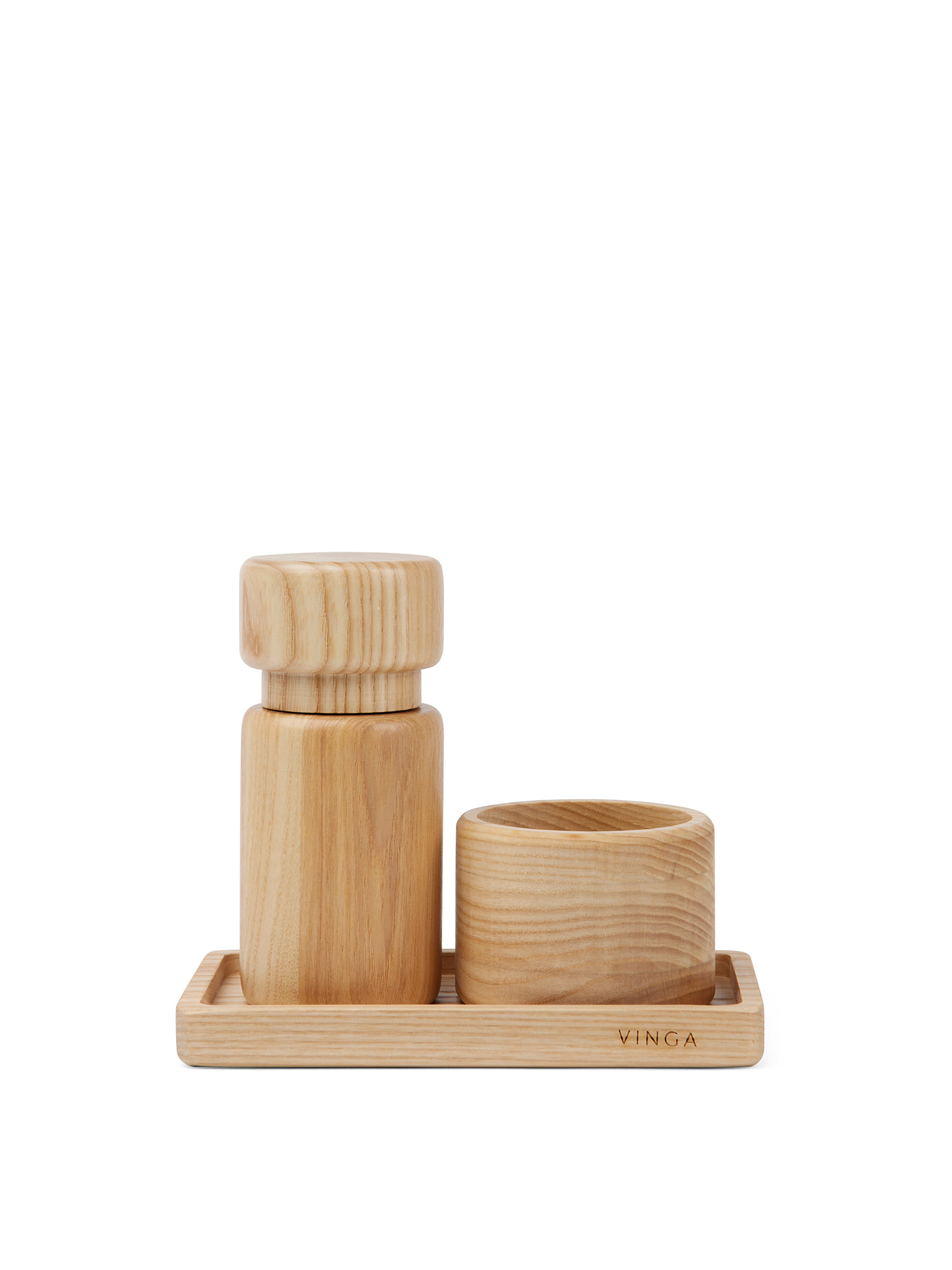 Retro askträ salt & peppar set - 2