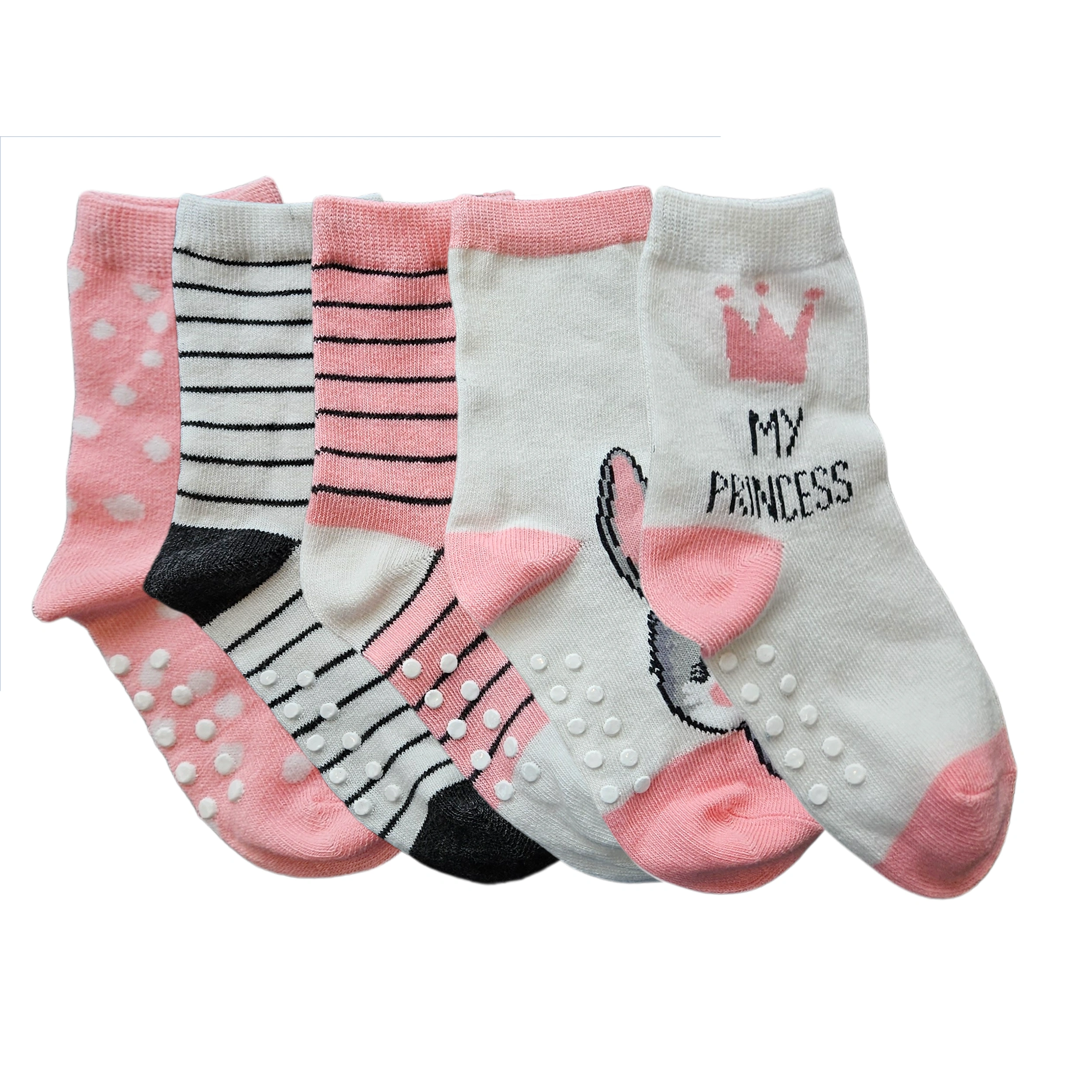 Halkstrumpor 5-pack prinsessa