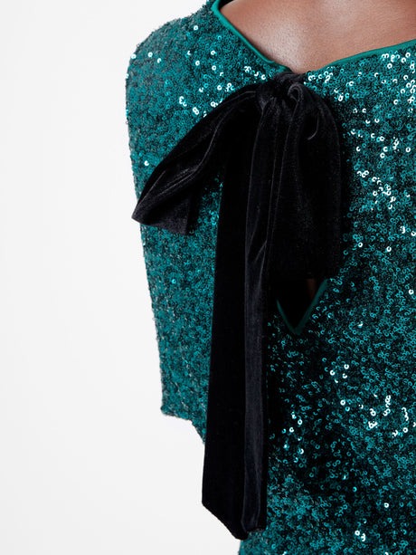french connection green sequin dress Cameron Embellished Shift Dress Sea Mist Green