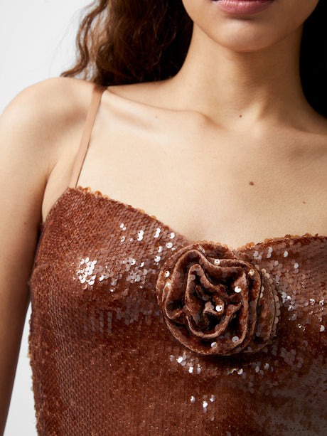 Beatrice Sequin Strappy Dress - Brown Sequine - French Connection - Casa  Oliv