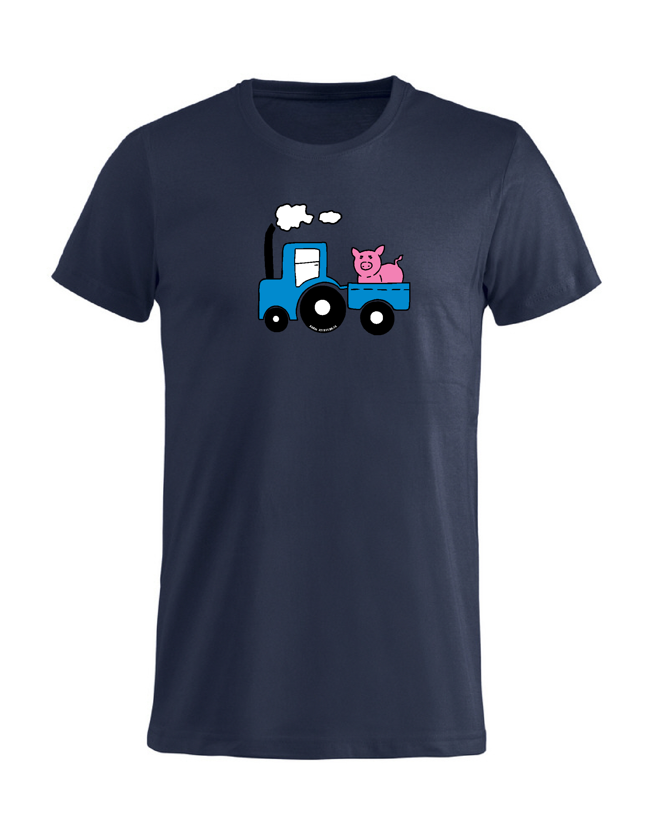 T-Shirt Barn " TRAKTOR MED GRIS PÅ SLÄPET" - Mörkblå