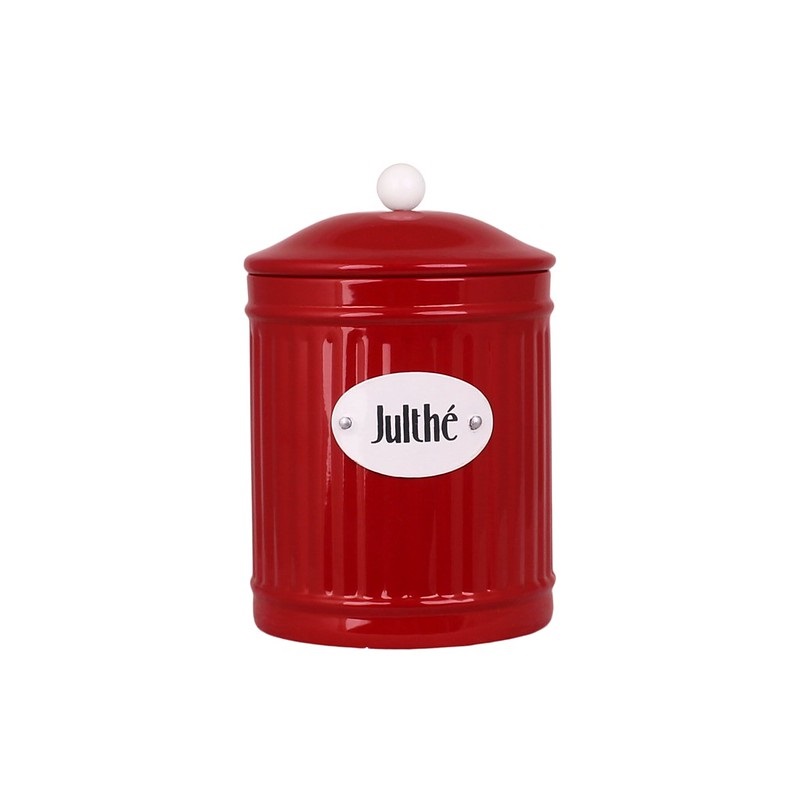 Plåtburk med lock för Julthé Röd - 2