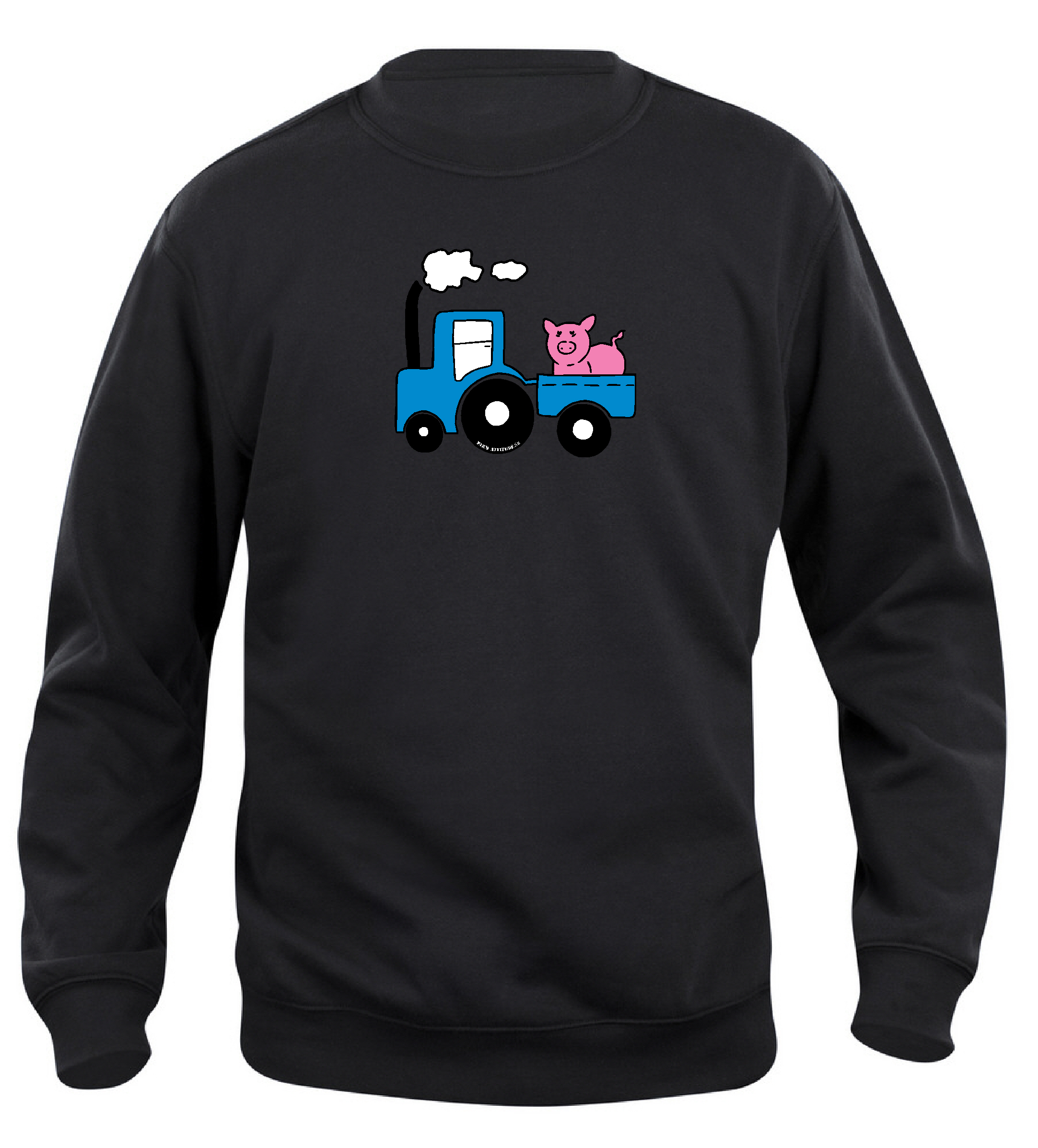 Sweatshirt Barn  "TRAKTOR MED GRIS PÅ SLÄPET - Svart