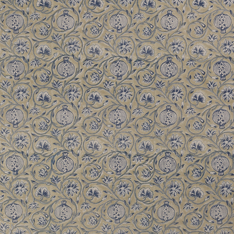 Chamois Tablecloth Tangier Pomegranate Beige & Blue - 3
