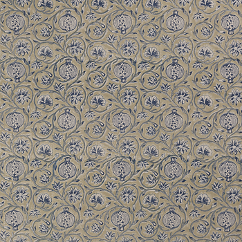 Chamois Tablecloth Tangier Pomegranate Beige &amp; Blue
