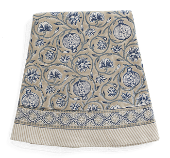 Chamois Rundduk Tangier Pomegranate Beige & Blå 220 cm