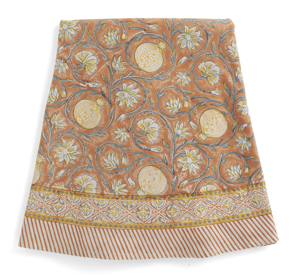 Chamois Rund Duk Tangier Pomegranate Rusty Red & Grey 220cm