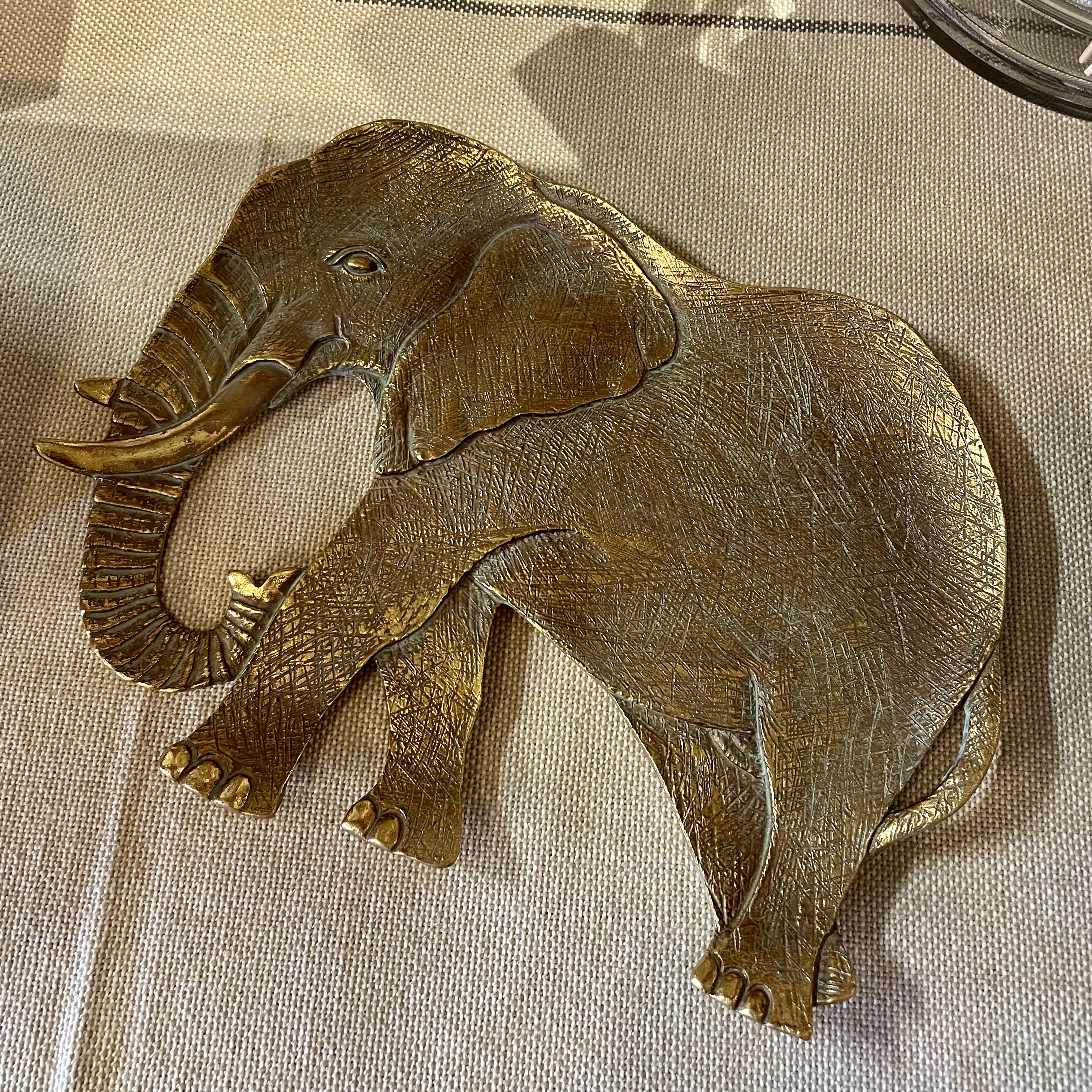 Dekorativt fat - Elefant guld - 2