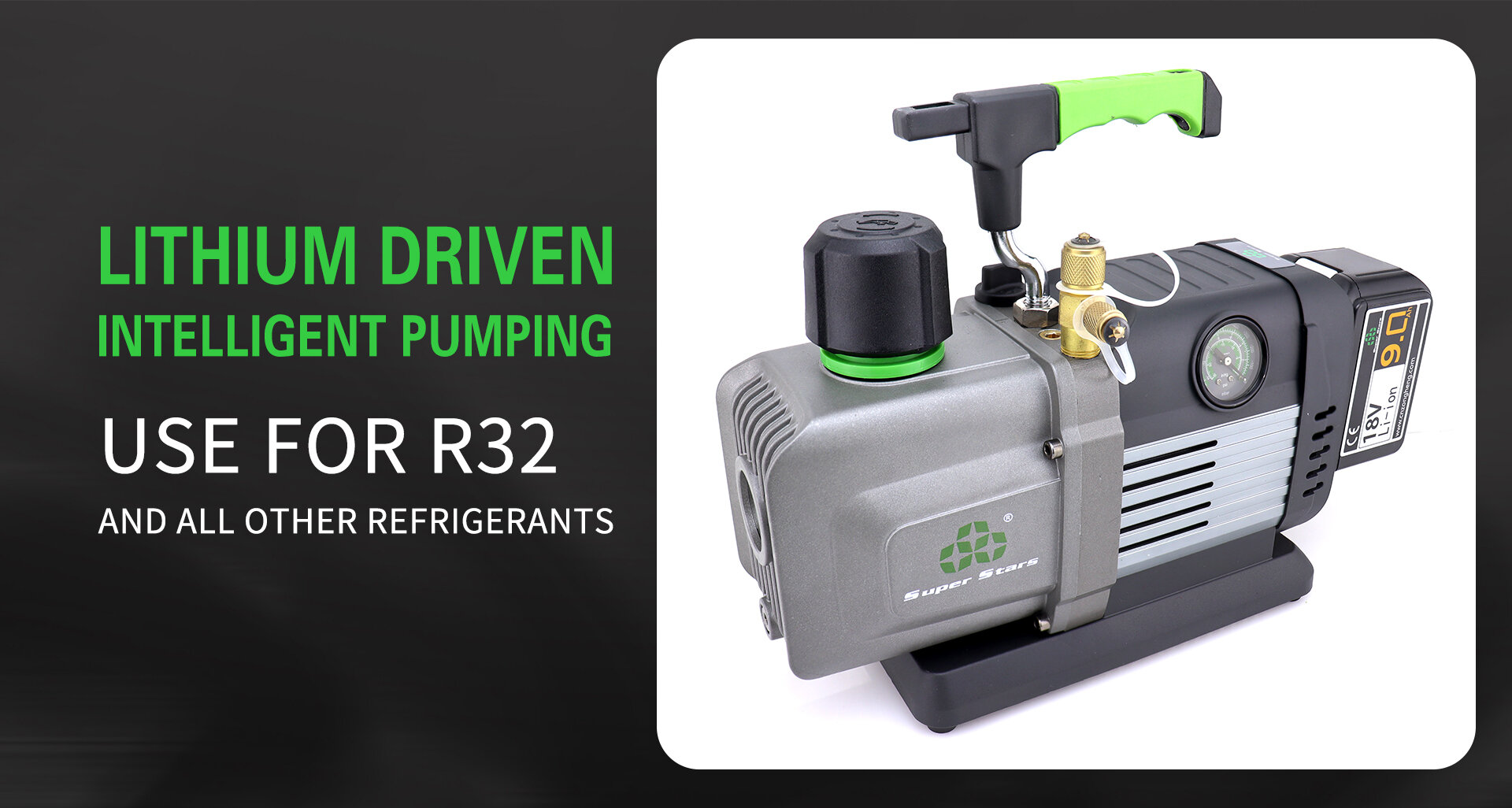 Vakuumpump batteridriven Tvåstegs 4,5 CFM - 5