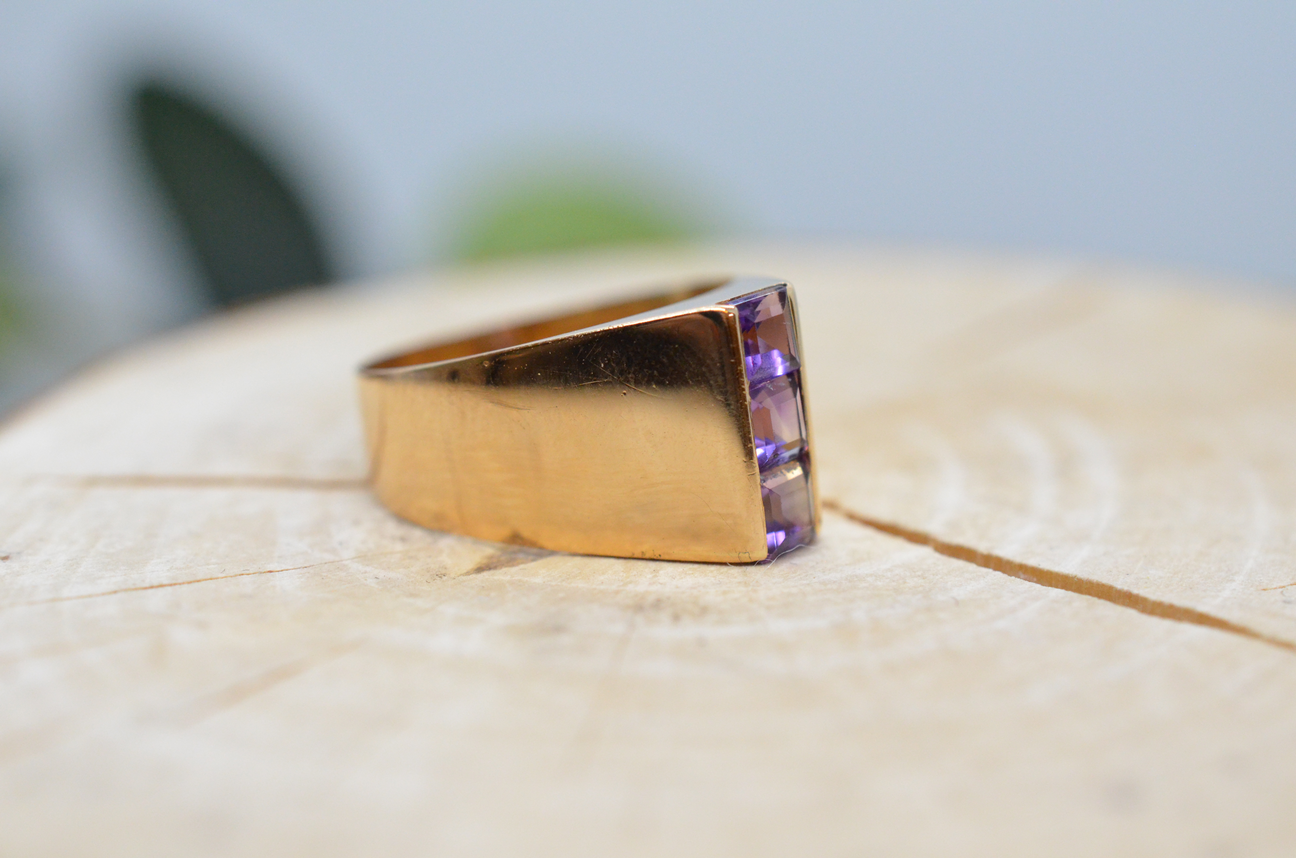 Vintage 18k ring with amethysts, 1962 - 3
