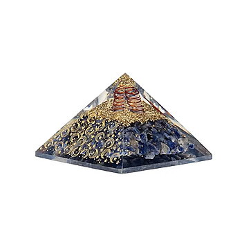 Orgonit pyramid sodalit med måne och stjärnor