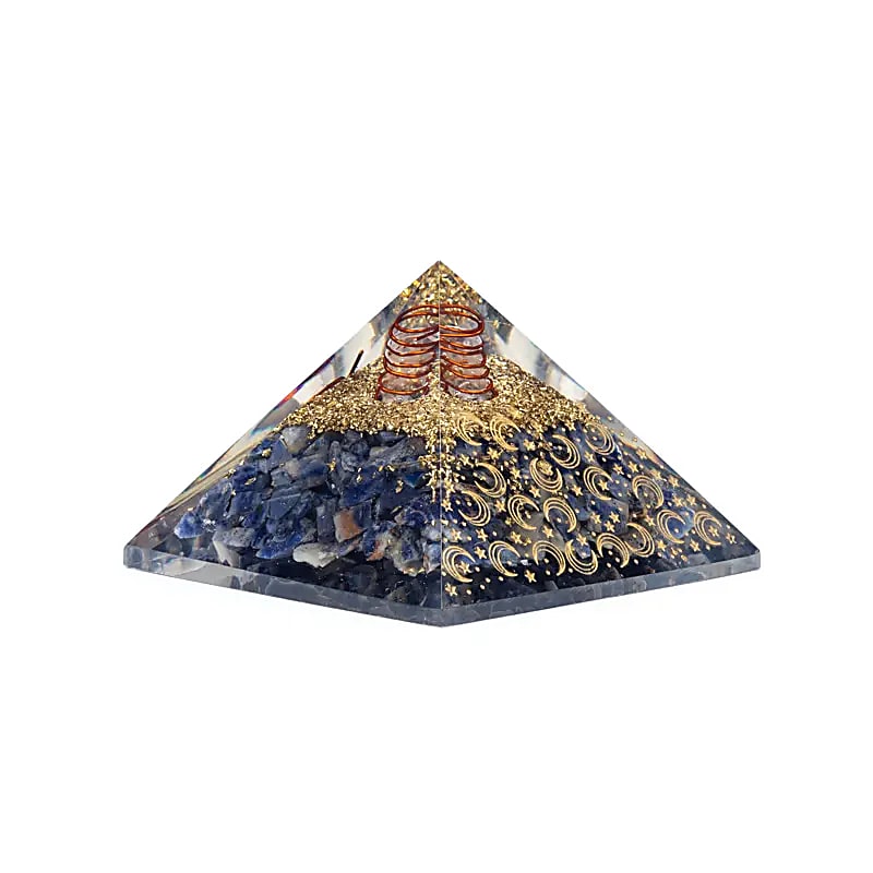 Orgonit pyramid sodalit med måne och stjärnor - 2